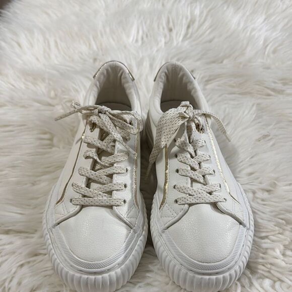 Zara Other - Zara White Sneakers with Gold Trim